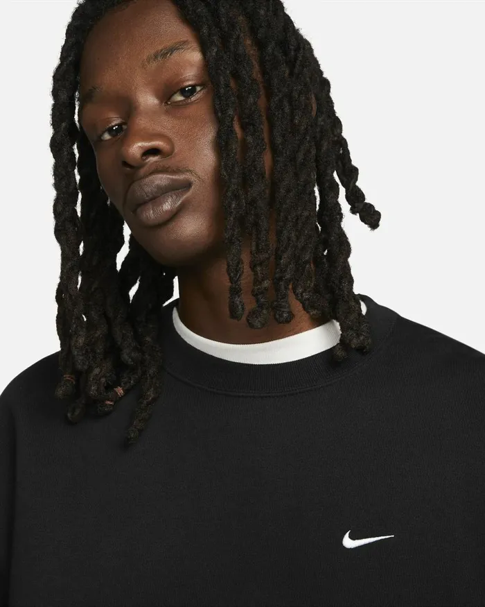 Men Nike Hoodies And Sweatshirts Solo Swoosh Blackwhite