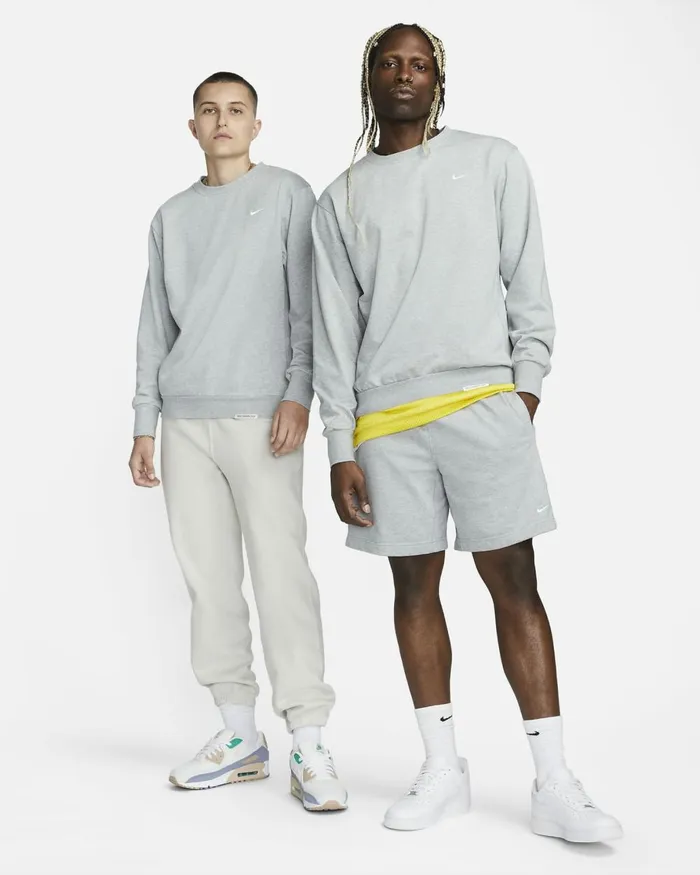 Men Nike Hoodies And Sweatshirts Standard Issue Dark Grey Heatherpale Ivory