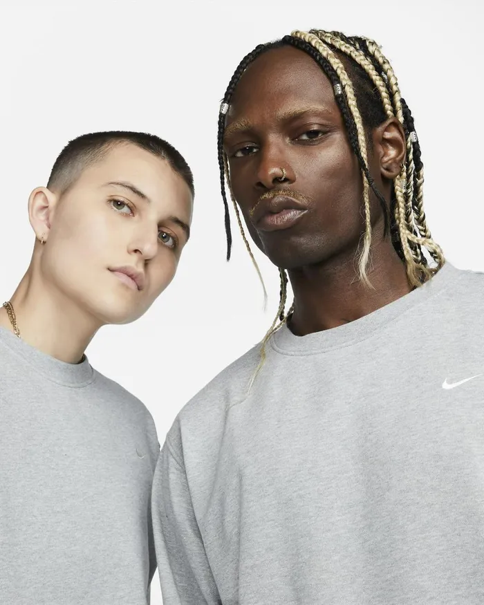 Men Nike Hoodies And Sweatshirts Standard Issue Dark Grey Heatherpale Ivory
