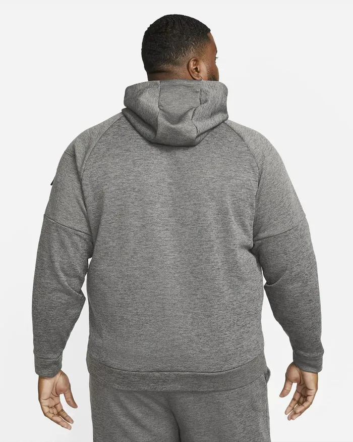 Men Nike Hoodies And Sweatshirts Therma Charcoal Heatherdark Smoke Greyblack
