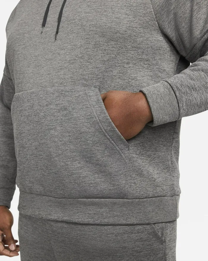 Men Nike Hoodies And Sweatshirts Therma Charcoal Heatherdark Smoke Greyblack
