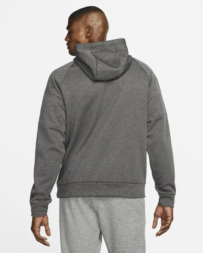Men Nike Hoodies And Sweatshirts Therma Charcoal Heatherdark Smoke Greyblack