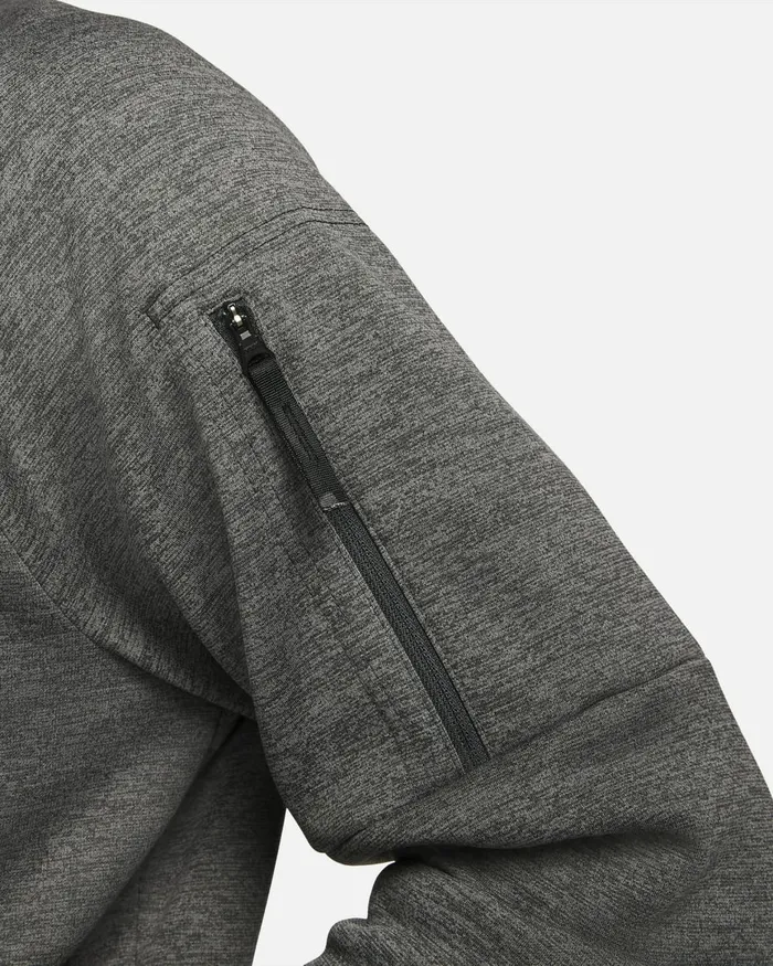 Men Nike Hoodies And Sweatshirts Therma Charcoal Heatherdark Smoke Greyblack