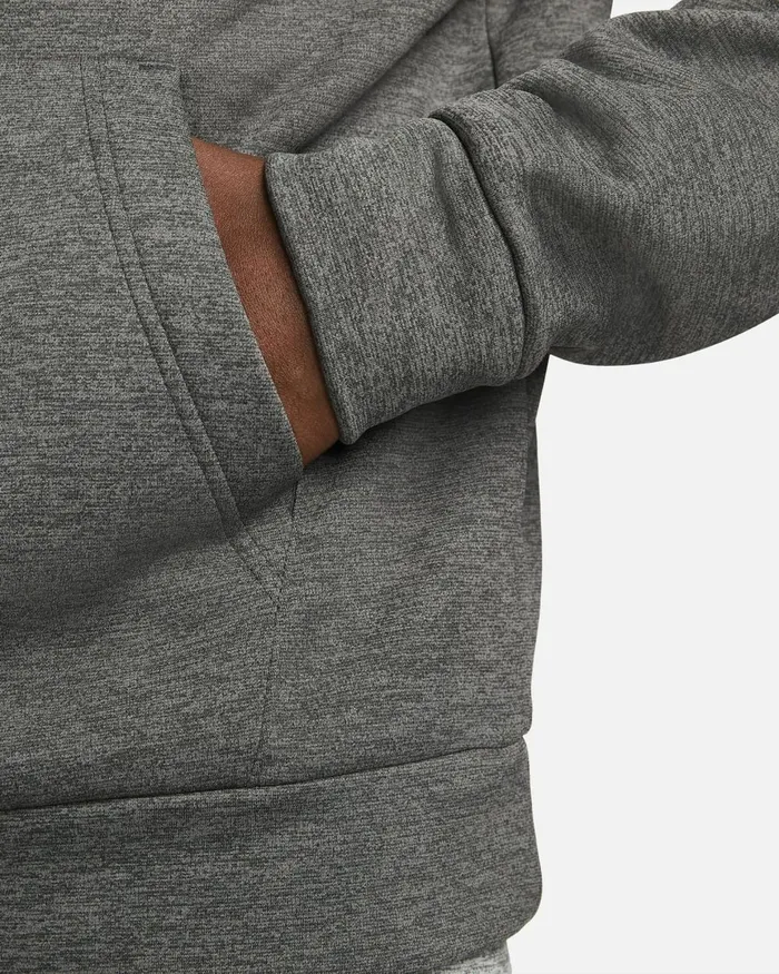 Men Nike Hoodies And Sweatshirts Therma Charcoal Heatherdark Smoke Greyblack