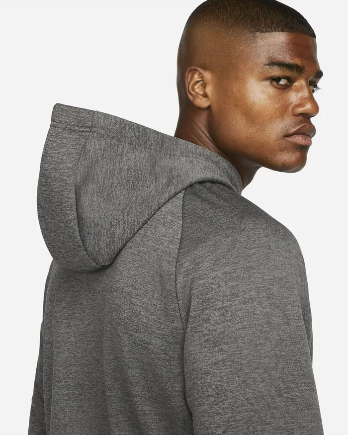 Men Nike Hoodies And Sweatshirts Therma Charcoal Heatherdark Smoke Greyblack