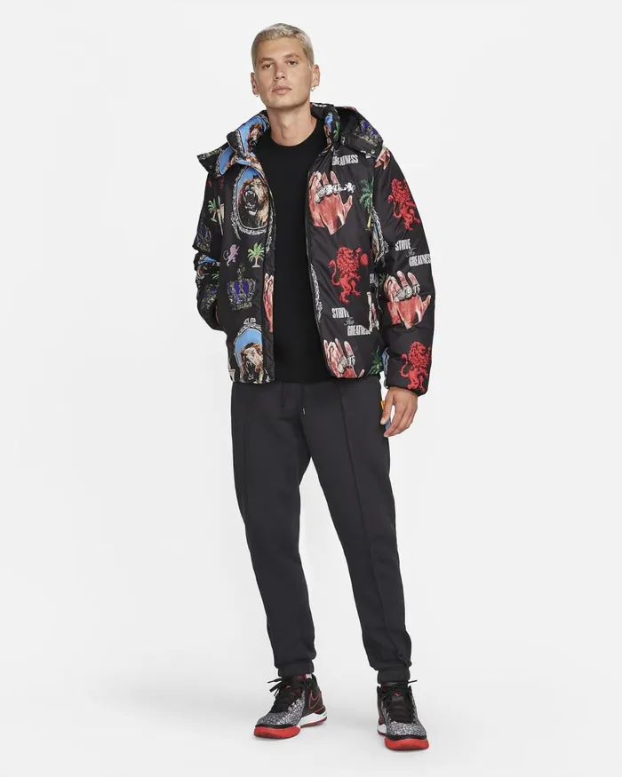 Men Nike Jackets LeBron Blackwhite