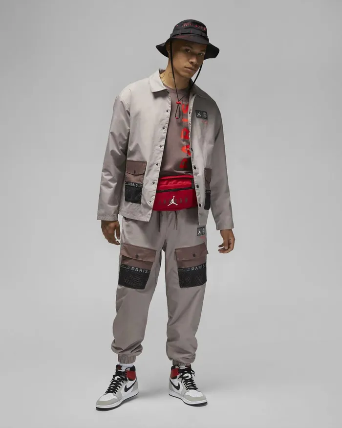 Men Nike Jackets Paris SaintGermain Blackbright Crimson