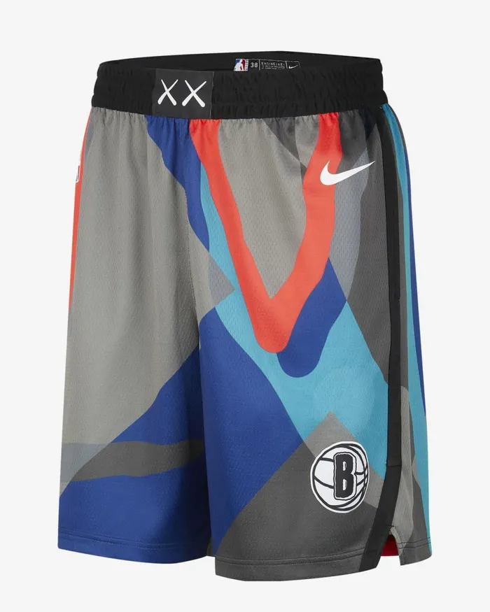 Men Nike Shorts Brooklyn Nets 202324 City Edition Blackwhite