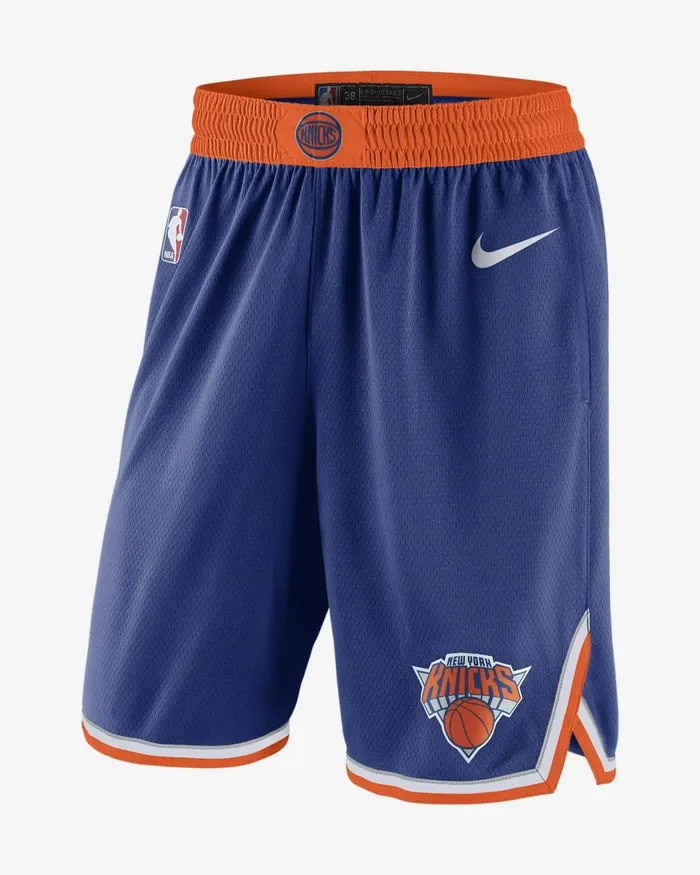 Men Nike Shorts New York Knicks Icon Edition Rush Bluebrilliant Orangewhite