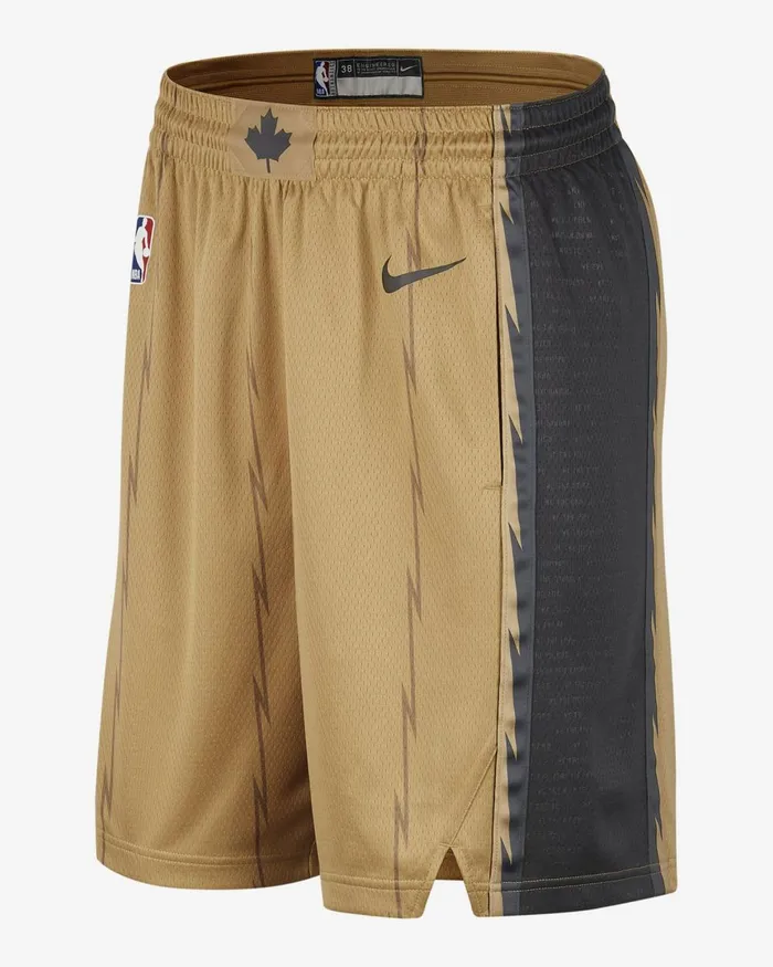 Men Nike Shorts Toronto Raptors 202324 City Edition Club Goldblack