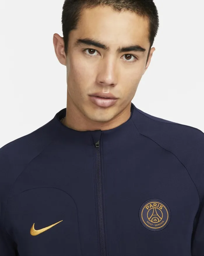 Men Nike Tracksuits Paris SaintGermain Academy Pro Home Blackened Bluegold Suede