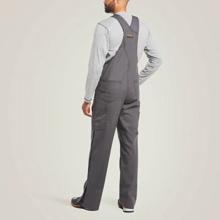 Men Pants and Shorts Ariat Rebar Duracanvas Unlined Bib Rebar Grey