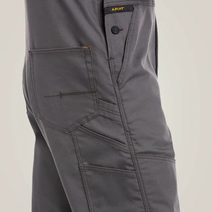 Men Pants and Shorts Ariat Rebar Duracanvas Unlined Bib Rebar Grey