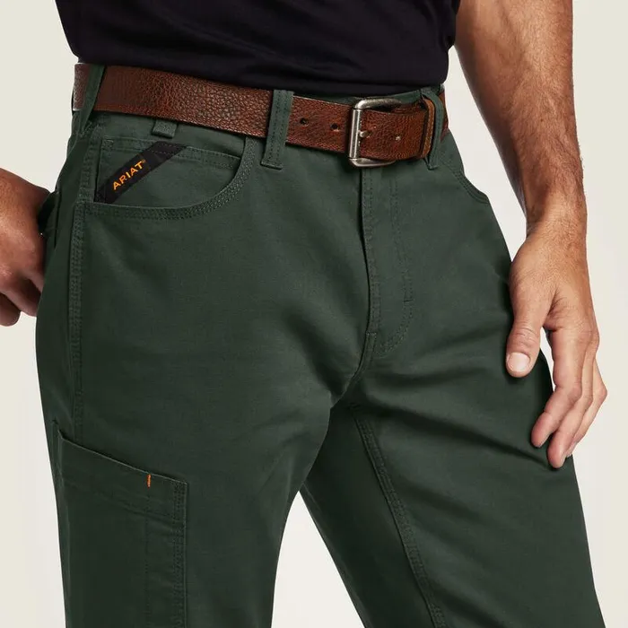 Men Pants and Shorts Ariat Rebar M4 Low Rise DuraStretch Made Tough Stackable Straight Leg Pant Deep Forest