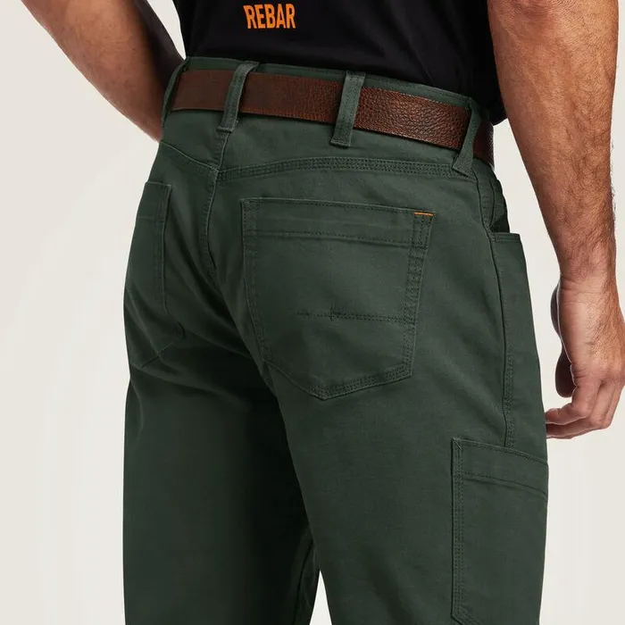 Men Pants and Shorts Ariat Rebar M4 Low Rise DuraStretch Made Tough Stackable Straight Leg Pant Deep Forest