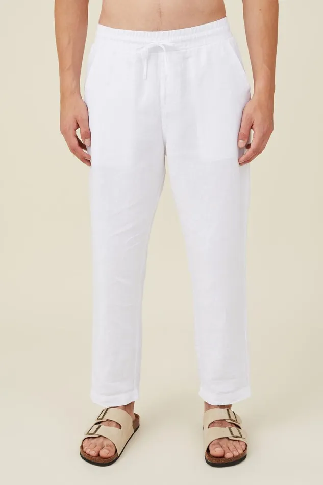 Men Pants Cotton On Linen Pant White