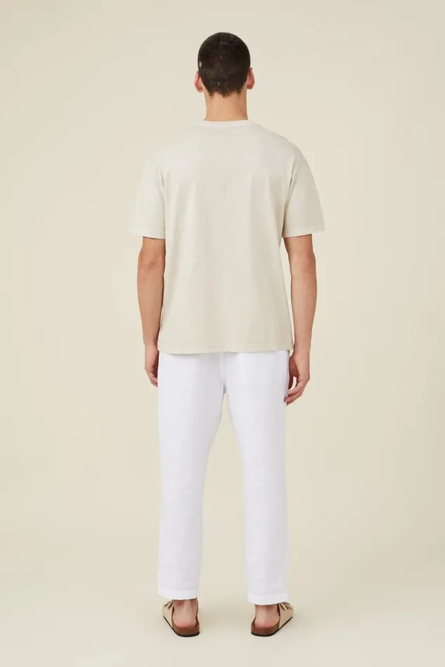 Men Pants Cotton On Linen Pant White