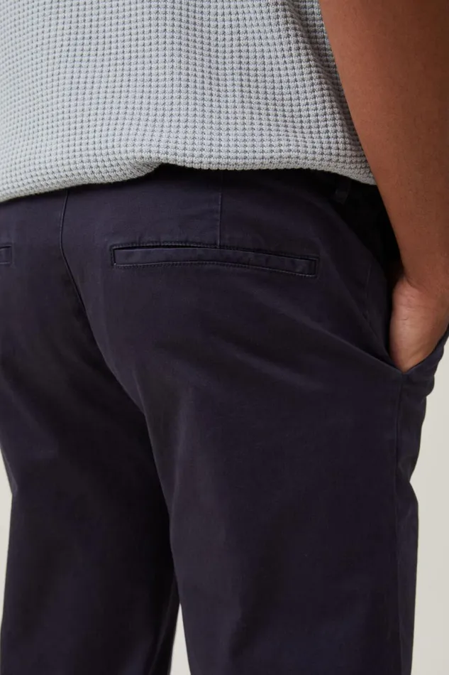 Men Pants Cotton On Regular Straight Chino Navy