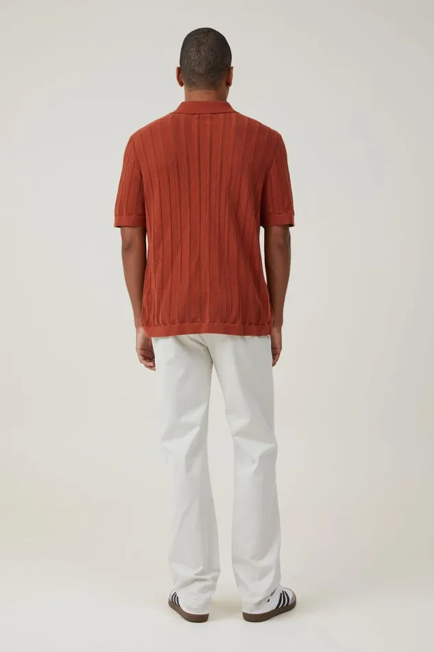 Men Pants Cotton On Regular Straight Chino Washed Stone