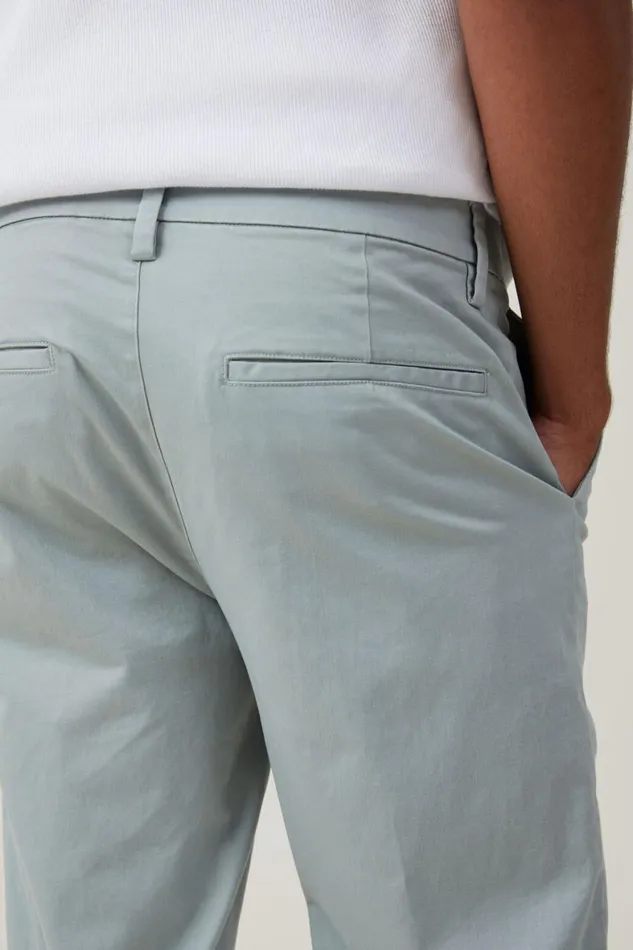 Men Pants Cotton On Regular Straight Chino Washed Teal