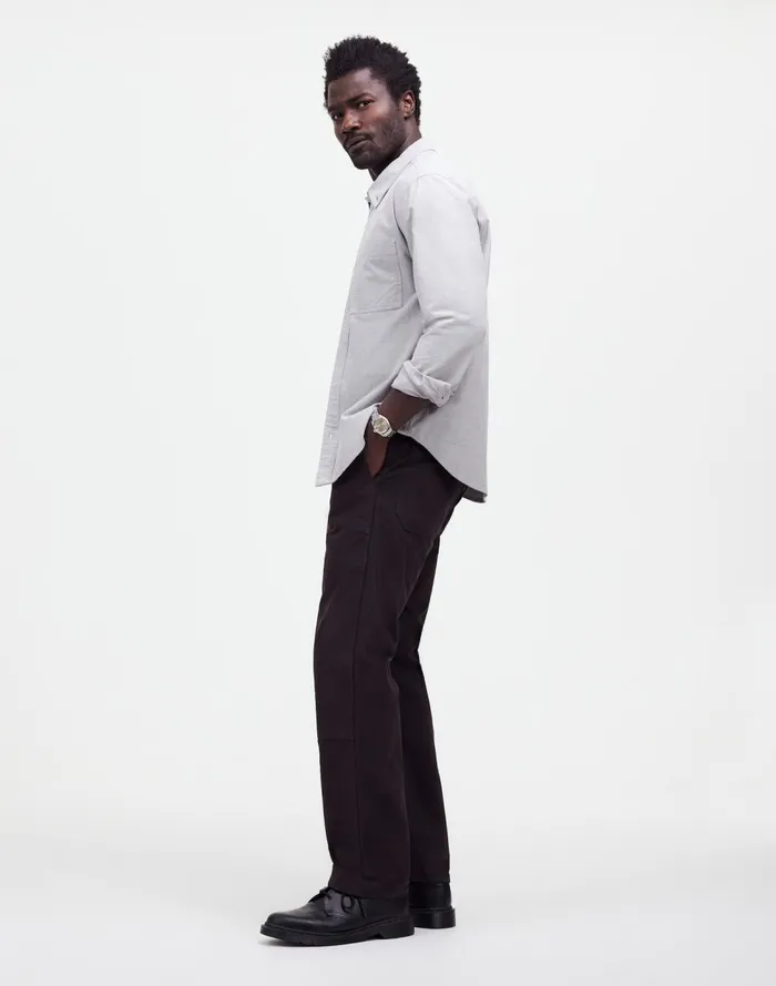 Men Pants Madewell Relaxed Straight Workwear Pants Black Coal