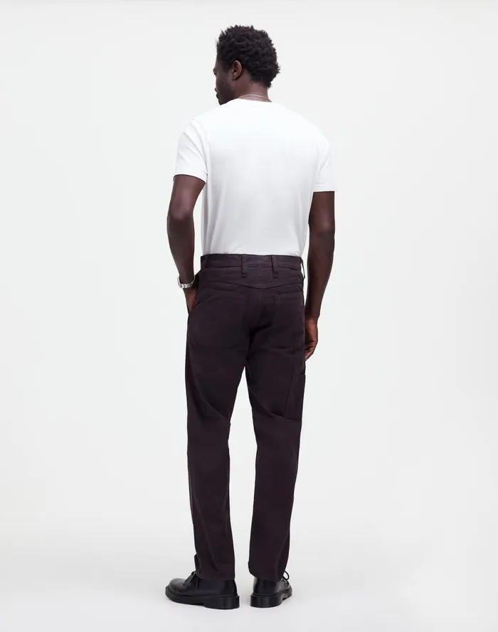 Men Pants Madewell Relaxed Straight Workwear Pants Black Coal