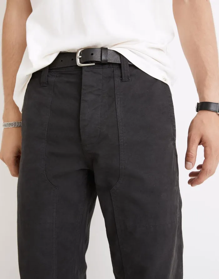 Men Pants Madewell Relaxed Straight Workwear Pants Black Coal