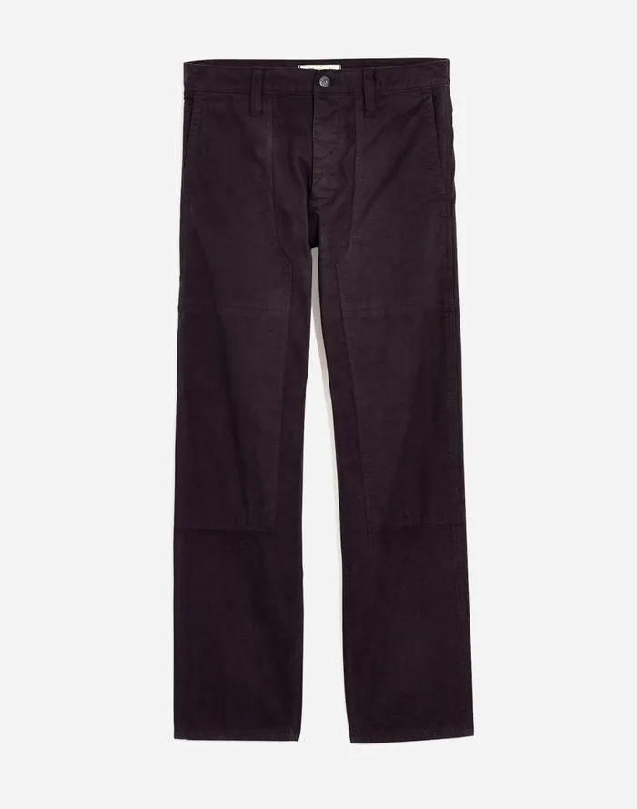 Men Pants Madewell Relaxed Straight Workwear Pants Black Coal