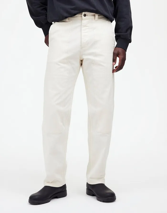 Men Pants Madewell Relaxed Straight Workwear Pants Vintage Canvas