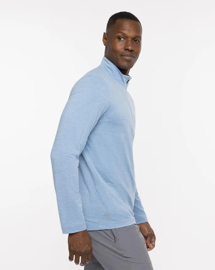Men Quarter Zips TravisMathew HAVASU 20 QUARTER ZIP Heather Blue Men Quarter Zips TravisMathew HAVASU 20 QUARTER ZIP Heather Blue