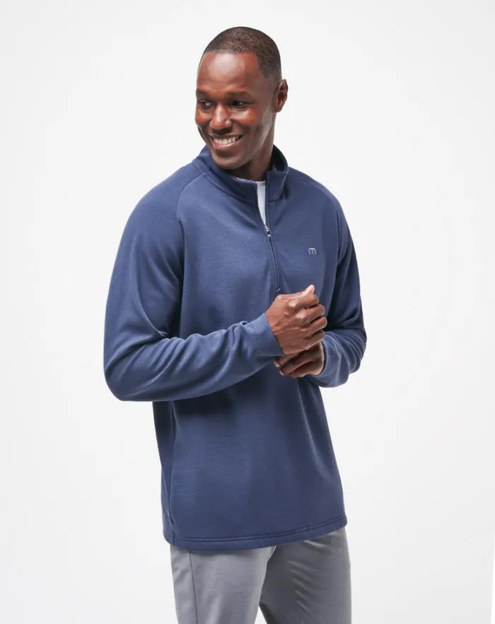 Men Quarter Zips TravisMathew UPGRADED QUARTER ZIP Navy
