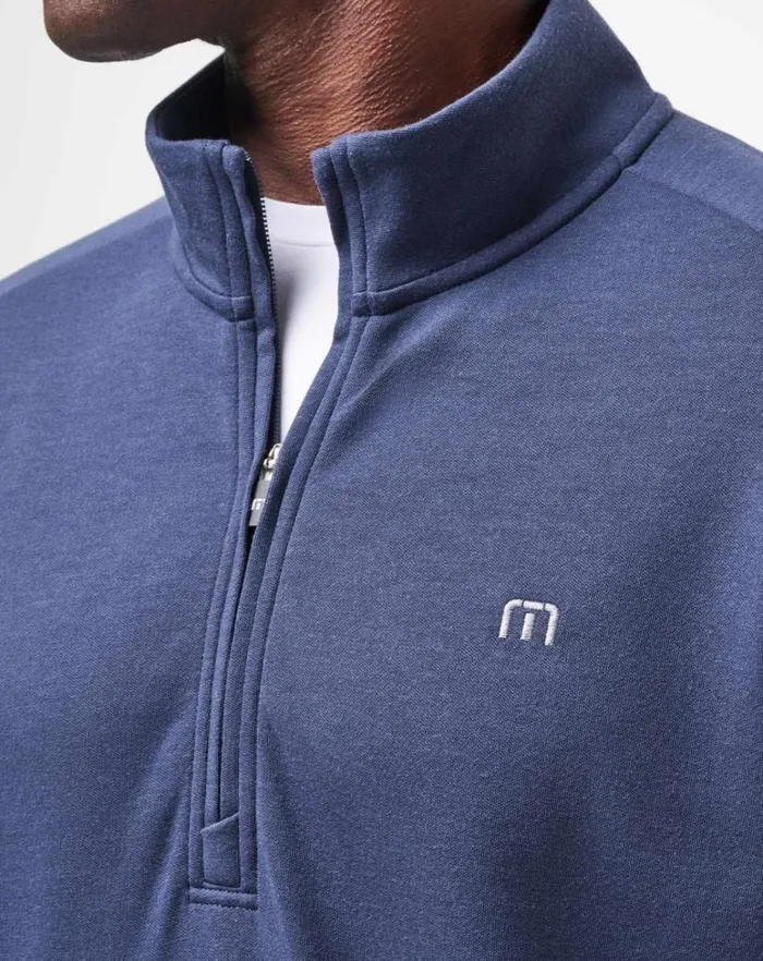 Men Quarter Zips TravisMathew UPGRADED QUARTER ZIP Navy