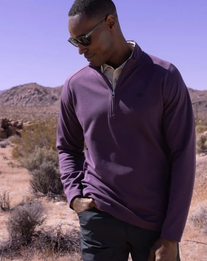 Men Quarter Zips TravisMathew UPGRADED QUARTER ZIP Plum Men Quarter Zips TravisMathew UPGRADED QUARTER ZIP Plum