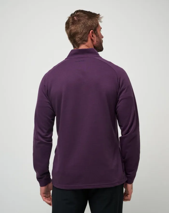 Men Quarter Zips TravisMathew UPGRADED QUARTER ZIP Plum Men Quarter Zips TravisMathew UPGRADED QUARTER ZIP Plum