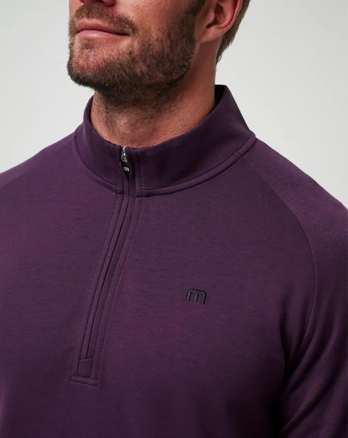 Men Quarter Zips TravisMathew UPGRADED QUARTER ZIP Plum Men Quarter Zips TravisMathew UPGRADED QUARTER ZIP Plum