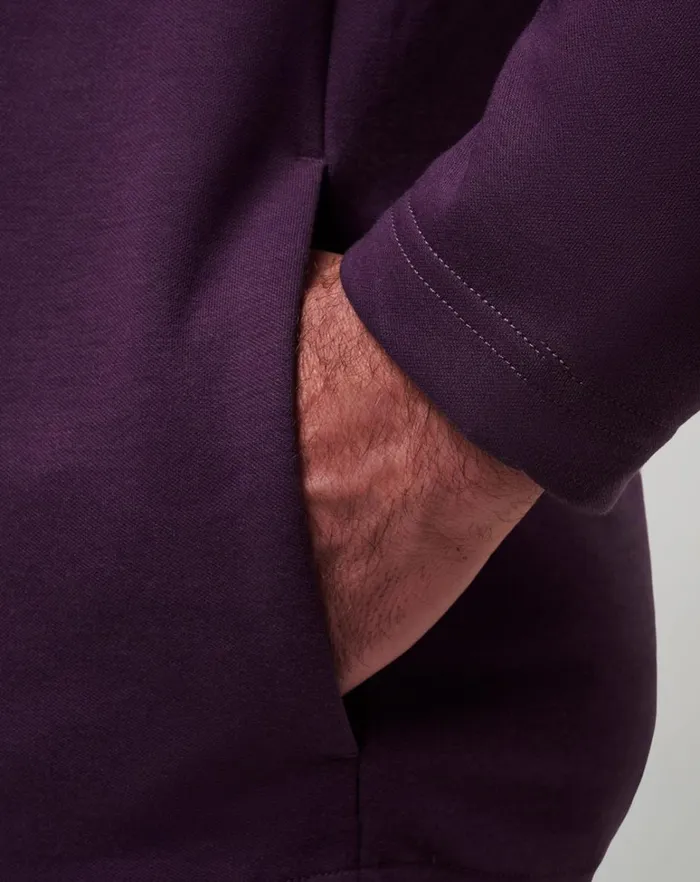 Men Quarter Zips TravisMathew UPGRADED QUARTER ZIP Plum Men Quarter Zips TravisMathew UPGRADED QUARTER ZIP Plum