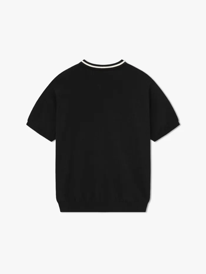 Men Rhude Luxe Knitwear LOGO KNIT TEE Blackivory