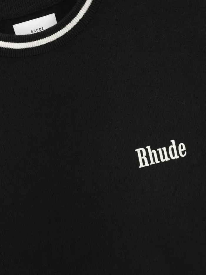 Men Rhude Luxe Knitwear LOGO KNIT TEE Blackivory