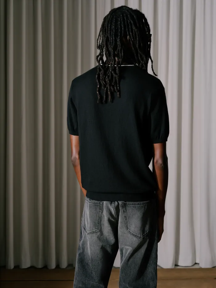 Men Rhude Luxe Knitwear LOGO KNIT TEE Blackivory