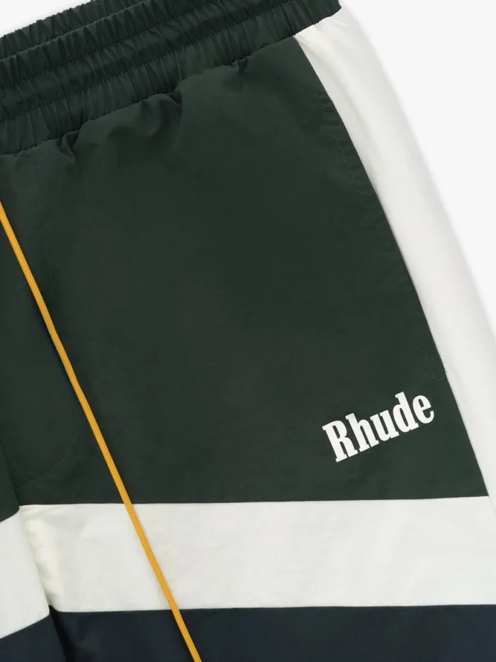 Men Rhude Pants MOTORSPORT TRACK PANT Blackwhite