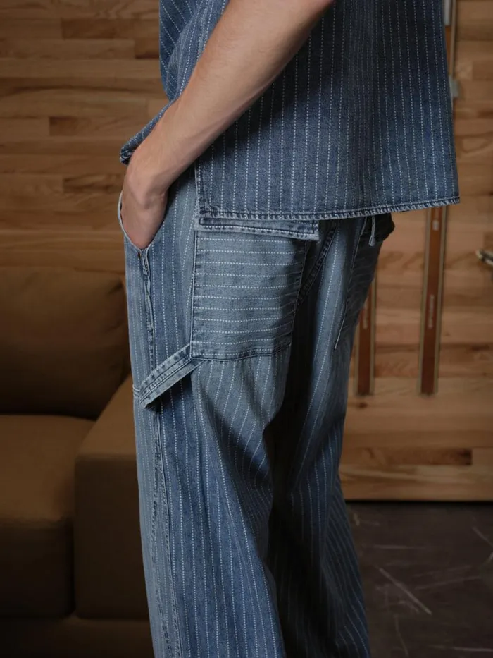 Men Rhude Pants WABASH DENIM REZA DOUBLE KNEE Indigo