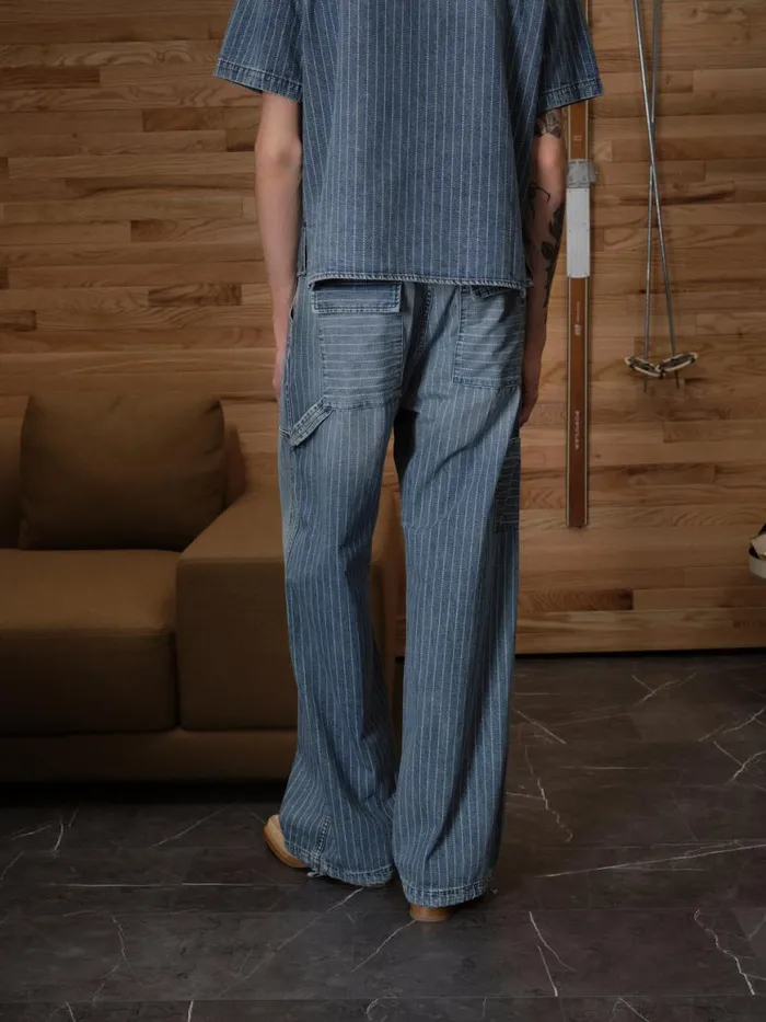 Men Rhude Pants WABASH DENIM REZA DOUBLE KNEE Indigo