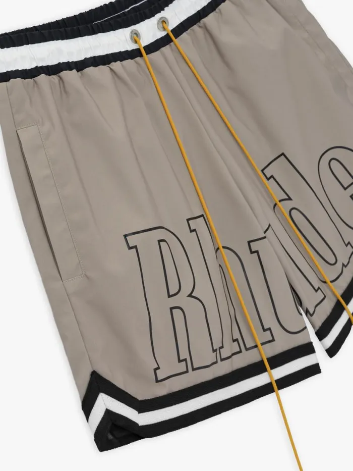 Men Rhude Shorts BASKETBALL SWIM TRUNKS Khakiwhite
