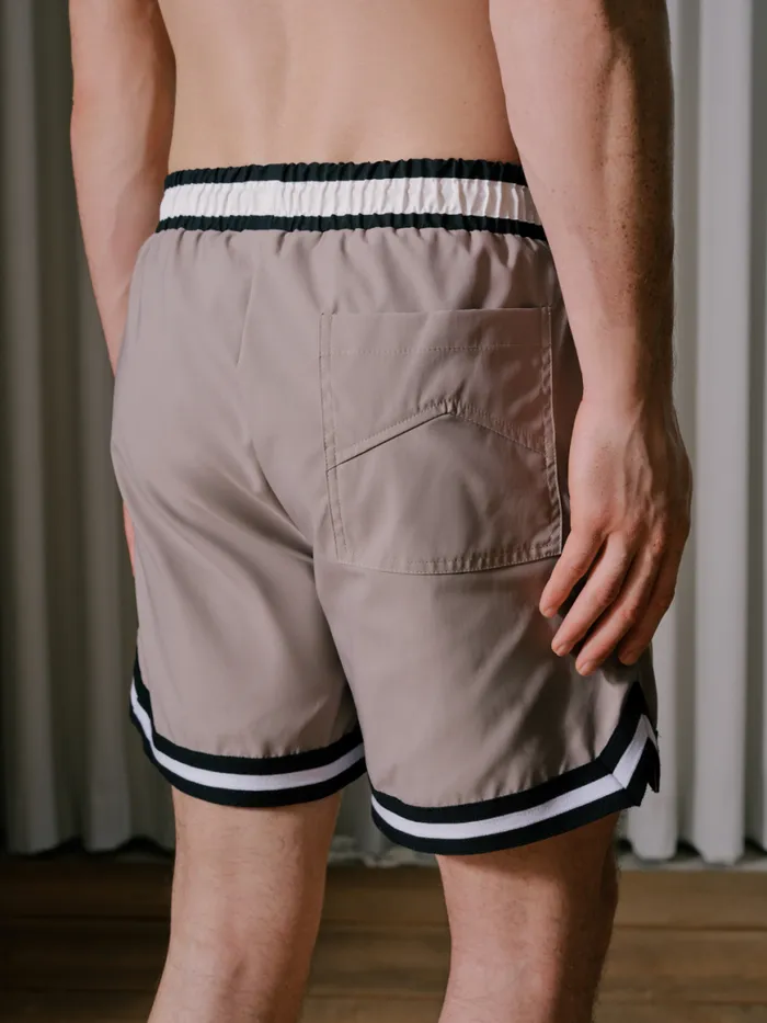 Men Rhude Shorts BASKETBALL SWIM TRUNKS Khakiwhite