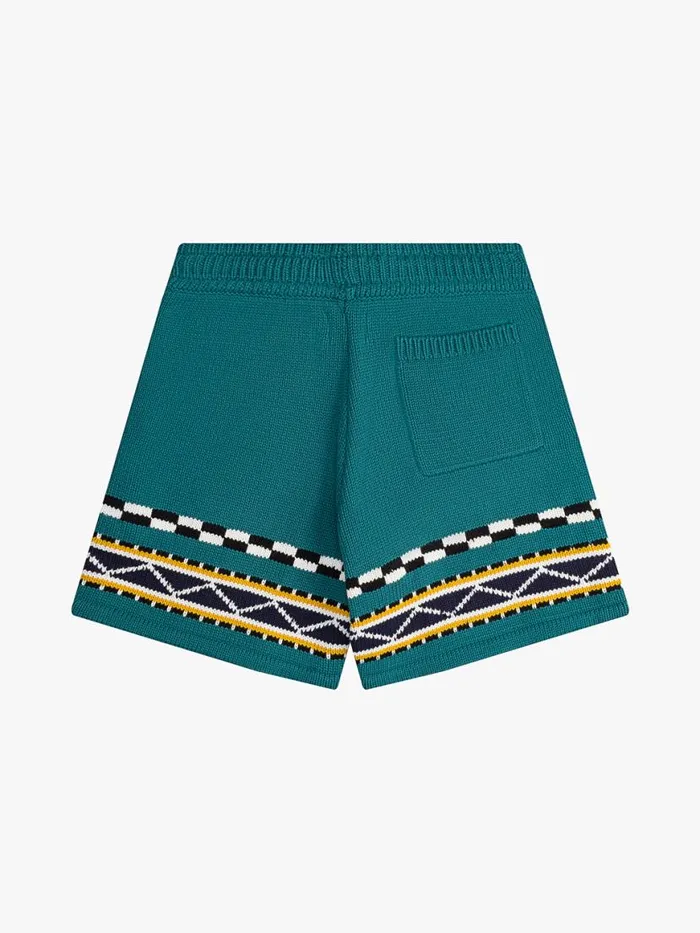 Men Rhude Shorts BATEAU KNIT SHORT Emeraldcremenavy