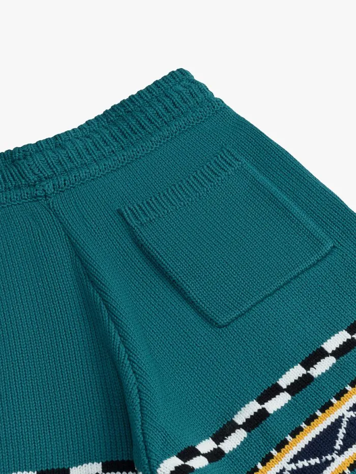 Men Rhude Shorts BATEAU KNIT SHORT Emeraldcremenavy