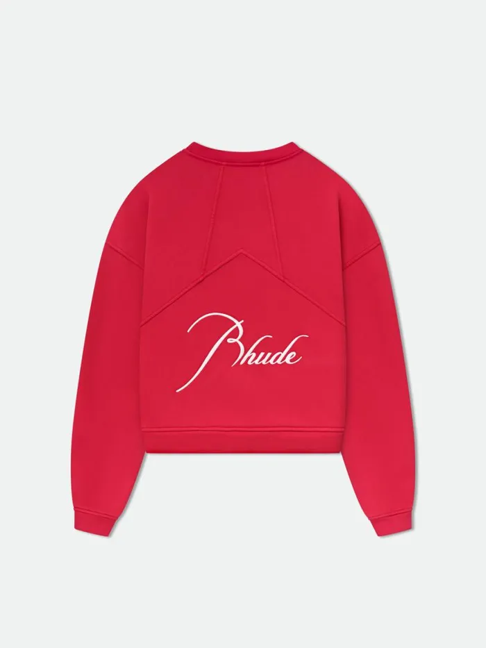 Men Rhude Sweatshirts CLASSIC CREWNECK Vtg Red