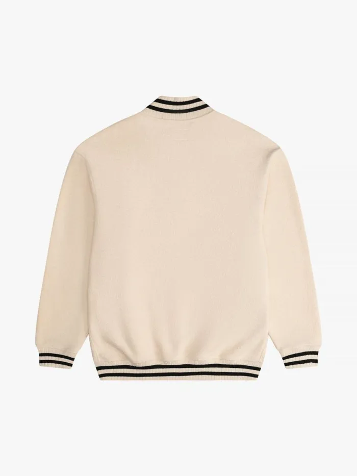 Men Rhude Sweatshirts QUARTERZIP VARSITY Creamblack