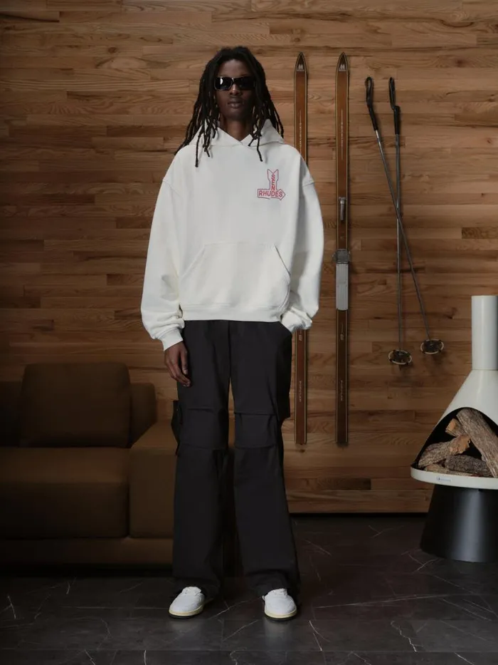 Men Rhude Sweatshirts SEND S HOODIE Vtg White