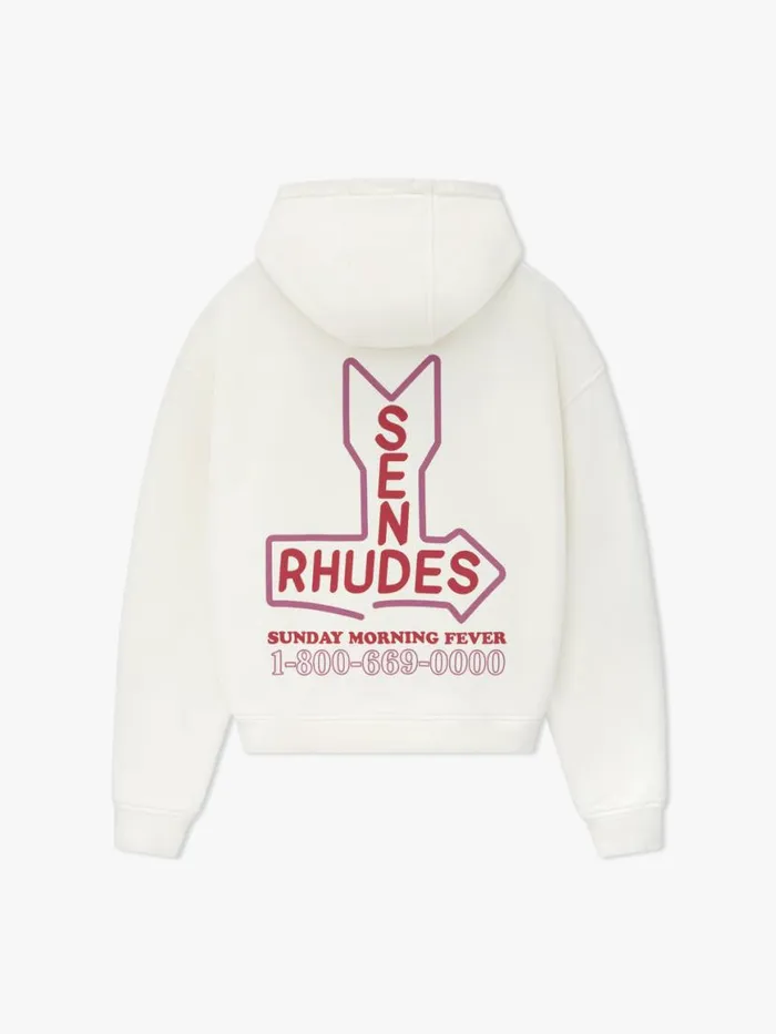 Men Rhude Sweatshirts SEND S HOODIE Vtg White